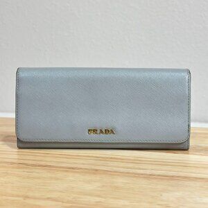 Prada Blue Saffiano Leather Wallet